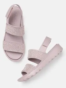 Skechers Women Glam Vibe Embellished Open Toe Flats