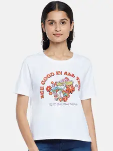 People Women Printed Cotton T-shirt