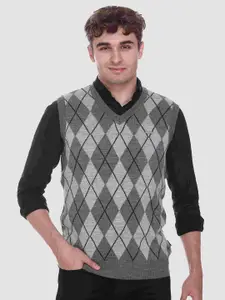 GODFREY Men Geometric Wool Sweater Vest