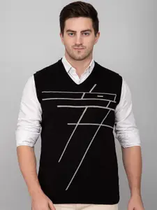 GODFREY Men Geometric Wool Sweater Vest