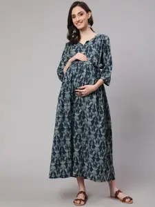 Nayo Floral Maternity Cotton Maxi Dress