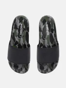 Skechers Men Camouflage Print & Brand Logo Debossed Side Lines 2.0 Vermake Sliders