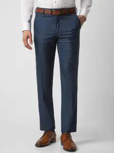 Van Heusen Men Checked Slim Fit Trousers