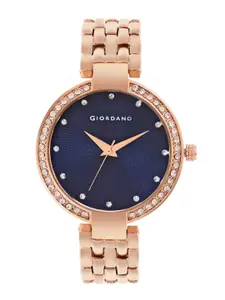 GIORDANO Women Embellished Dial & Stainless Steel Bracelet Style Straps Analogue Watch GD-2141-22