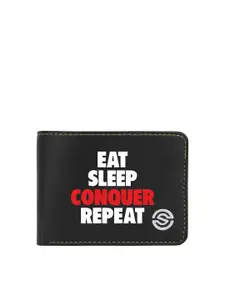 SCHARF Men Typography Printed PU Two Fold Wallet