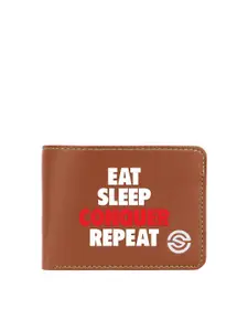 SCHARF Men Typography Printed PU Two Fold Wallet