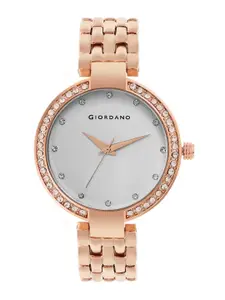 GIORDANO Women Embellished Dial & Stainless Steel Bracelet Style Straps Analogue Watch GD-2141-33