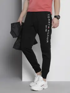 Tommy Hilfiger Men Pure Cotton Brand Logo Embroidered Joggers
