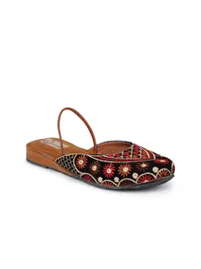 The Desi Dulhan Women Mules with Embroidered Flats