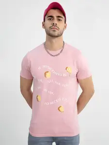 Snitch Men Typography Printed Slim Fit Cotton T-shirt