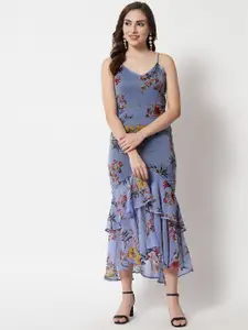 Trend Arrest  Floral Printed Layered Drop-Waist Maxi Dress