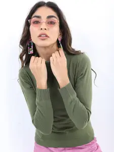 KETCH Women Turtle Neck Acrylic Pullover