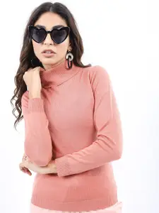 KETCH Women Turtle Neck Acrylic Pullover