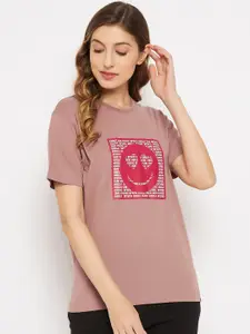 Clovia Women Printed Pure Cotton Lounge T-shirts