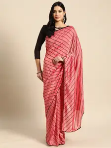 3BUDDY FASHION Striped Sequinned Art Silk Leheriya Saree