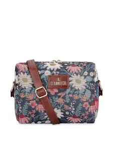 THE CLOWNFISH Adelina Floral Printed Cotton Sling Bag Handbags