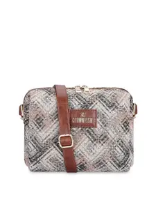 THE CLOWNFISH Adelina Checked Cotton Sling Bag Handbags