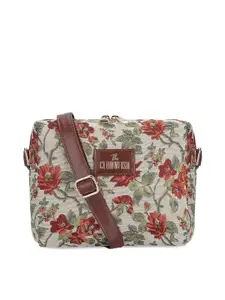 THE CLOWNFISH Adelina Floral Printed Cotton Sling Bag Handbag