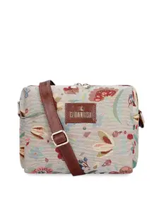 THE CLOWNFISH Adelina Floral Printed Cotton Sling Bag Handbags