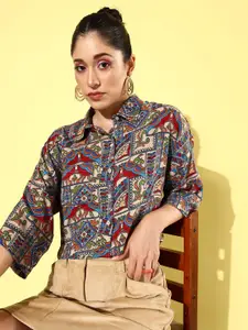 DressBerry Multicoloured Ethnic Motifs Printed Holiday Hype Casual Shirt