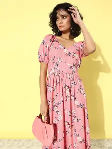 4WRD by Dressberry Blush Pink Floral Print Romance Ramble Soulful Blooms Maxi Dress