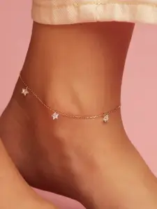 Zavya Rose Gold-Plated Star-Charm Anklet