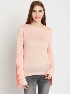 Deal Jeans Women Peach-Coloured Solid Top