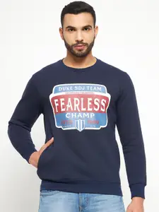 Duke Men Typography Printed Fleece Sweatshirt