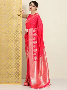 House of Pataudi Woven Design Ethnic Motifs Zari Silk Blend Saree