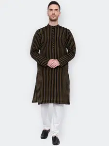 Latest Chikan Garments Men Thread Work Block Print Handloom Kurta