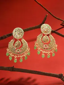 Yellow Chimes Gold-Plated Crescent Shaped Chandbalis Earrings