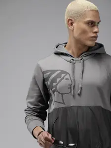 Roadster Men Printed Hooded Sweatshirt