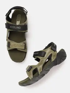 Woodland Men Suede Leather Textured Comfort Sandals