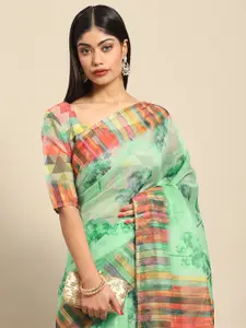 Anouk Woman Floral Organza Saree