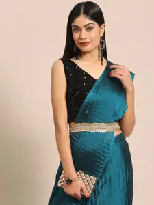 Anouk Accordian Pleated Pure Georgette Saree