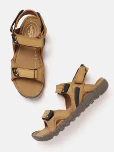 Woodland Men Nubuck Leather Textured Comfort Sandals