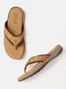 Woodland Men Camel Brown Leather Comfort Sandals