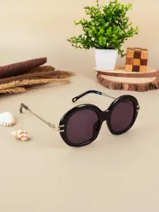 Voyage Women Black Lens & Black Oversized Sunglasses with UV Protected Lens 86585MG3909
