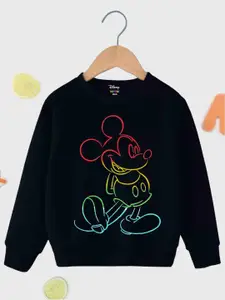 KUCHIPOO Boys Mickey Mouse Printed Fleece Sweatshirt