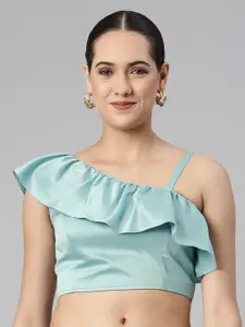 flaher Women Solid Satin Padded Saree Blouse