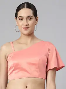 flaher Women Solid Satin Padded Saree Blouse