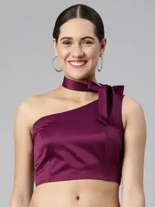 flaher Women Solid Satin Padded Saree Blouse