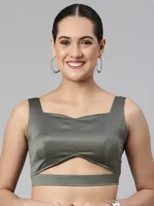 flaher Women Solid Satin Padded Saree Blouse