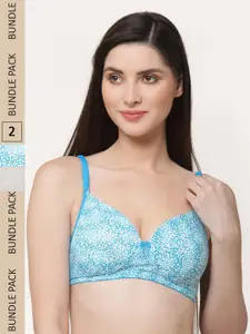Floret Pack of 2 Graphic Lightly Padded Bra