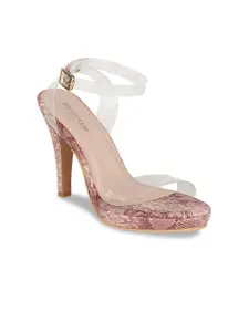 SHUZ TOUCH Pink Printed Wedge Heels