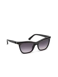 SWAROVSKI Women Square Sunglasses with UV Protected Lens SK0075 55 01B