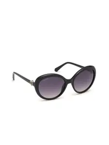 SWAROVSKI Women Oval Sunglasses with UV Protected Lens SK0204 58 01B