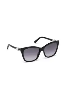 SWAROVSKI Women Wayfarer Sunglasses with UV Protected Lens - SK0129 58 01B