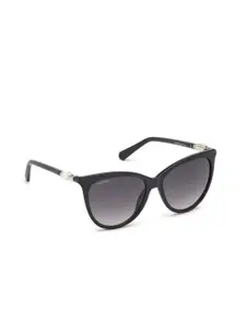 SWAROVSKI Women Cateye Sunglasses with UV Protected Lens - SK0226 56 01B