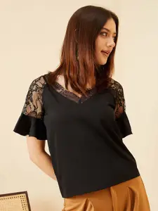 Berrylush Women Solid V-Neck Regular Top